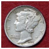 1928 D Mercury Silver Dime