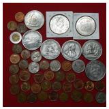 Mixed lot of Medals, US & Foreign Coins