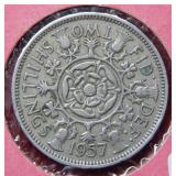 1957 Two Shillings