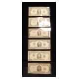 Red & Green/Blue Seal Example lot of $1 - $2- $5s