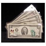 (5) 1976 $2 First Issue Federal Reserve Notes