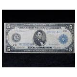 1914 $5 Federal Reserve Note - Large Size