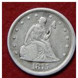 1875 S Seated Liberty Twenty Cent Piece