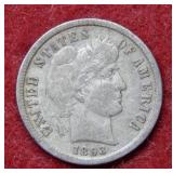1893 S Barber Silver Dime