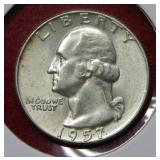 1957 D Washington Silver Quarter