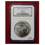 2001 D Buffalo Silver Comm $1 NGC MS70