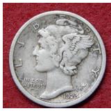 1923 S Mercury Silver Dime