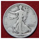1918 S Walking Liberty Silver Half Dollar