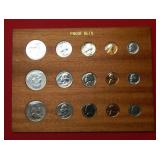 1958-1959-1960 Silver Proof Sets- free wood holder