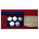 (5) 1oz .999 Silver Morgan Key Date Replica Rounds