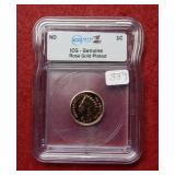 1907 Rose Gold Plated Indian Head ICG Genuine