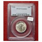 1930 Standing Liberty Silver Quarter PCGS Genuine