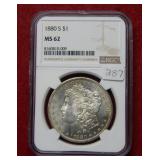 1880 S Morgan Silver Dollar NGC MS62