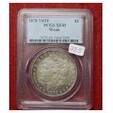 1878 Morgan Silver Dollar 7/8 TF PCGS XF45 weak