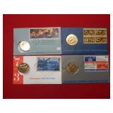 (4) First Day Issue Envelopes with Medals