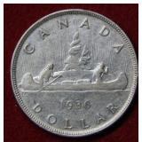 1936 Canada Silver Dollar