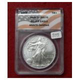 2008 Silver Eagle 1oz ANACS MS70
