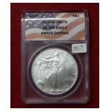 2007 Silver Eagle 1oz ANACS MS70