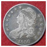 1830 Bust Silver Half Dollar Coin