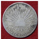 1864 Mexico Silver 2 Reals