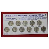 Complete Set of WWII Silver Nickels