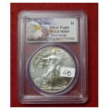 2013 Silver Eagle 1oz PCGS MS69 First Strike