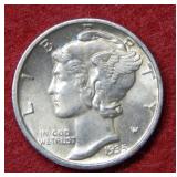 1935 S Mercury Silver Dime - Full Split Bands