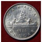 1938 Canada Silver Dollar