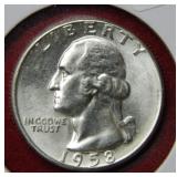 1958 Washington Silver Quarter