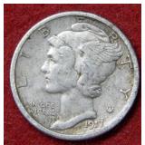 1917 S Mercury Silver Dime