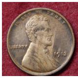1913 Lincoln Wheat Cent - Red & Brown
