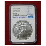 2021 Silver Eagle Type I NGC MS70 Early Releases