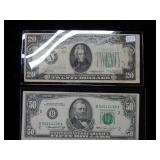 1934 $20 & 1974 $50 Federal Reserve Notes