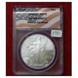 2010 Silver Eagle 1oz ANACS MS70
