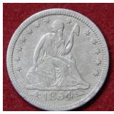 1854 O Seated Liberty Silver Quarter with Arrows