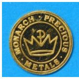 1/4 gram .999 Gold Monarch Bullion round