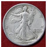 1917 S Walking Liberty Silver Half