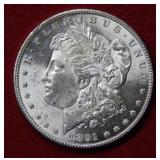 1891 Morgan Silver Dollar Coin