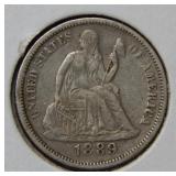 1889 Seated Liberty Silver Dime