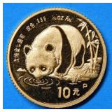 1987 China 1/10th oz .999 Gold Coin