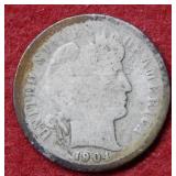 1904 S Barber Silver Dime