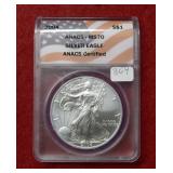 2004 Silver Eagle 1oz ANACS MS70