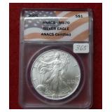 2005 Silver Eagle 1oz ANACS MS70