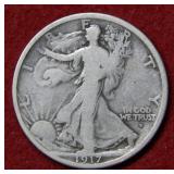 1917 D OBV Walking Liberty Silver Half Dollar