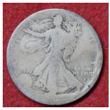 1916 S Walking Liberty Silver Half Dollar