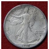 1916 D Walking Liberty Silver Half Dollar