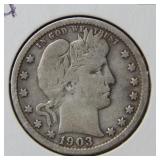 1903 Barber Silver Quarter