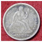 1873 Seated Liberty Silver Dime