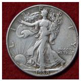 1938 D Walking Liberty Silver Half Dollar Coin