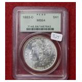 1883 O Morgan Silver Dollar PCGS MS64